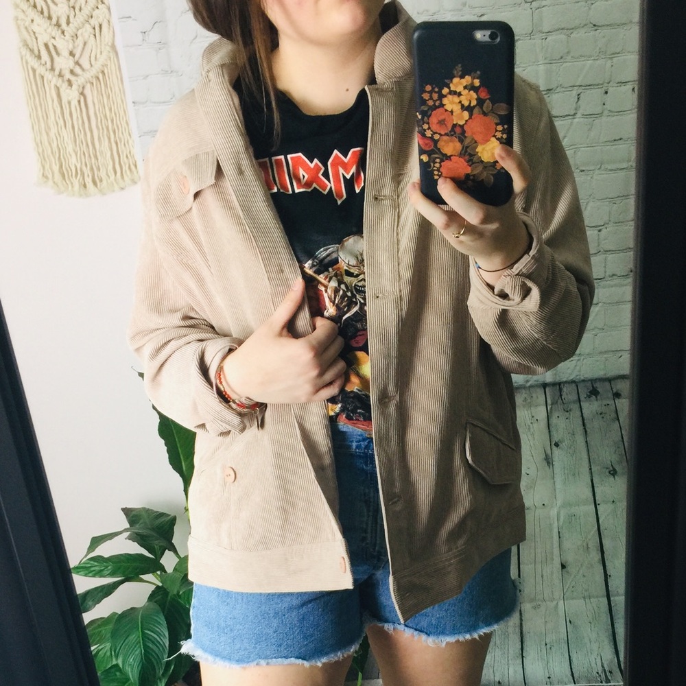 •Vintage Light Dusty Pink Corduroy Jacket•